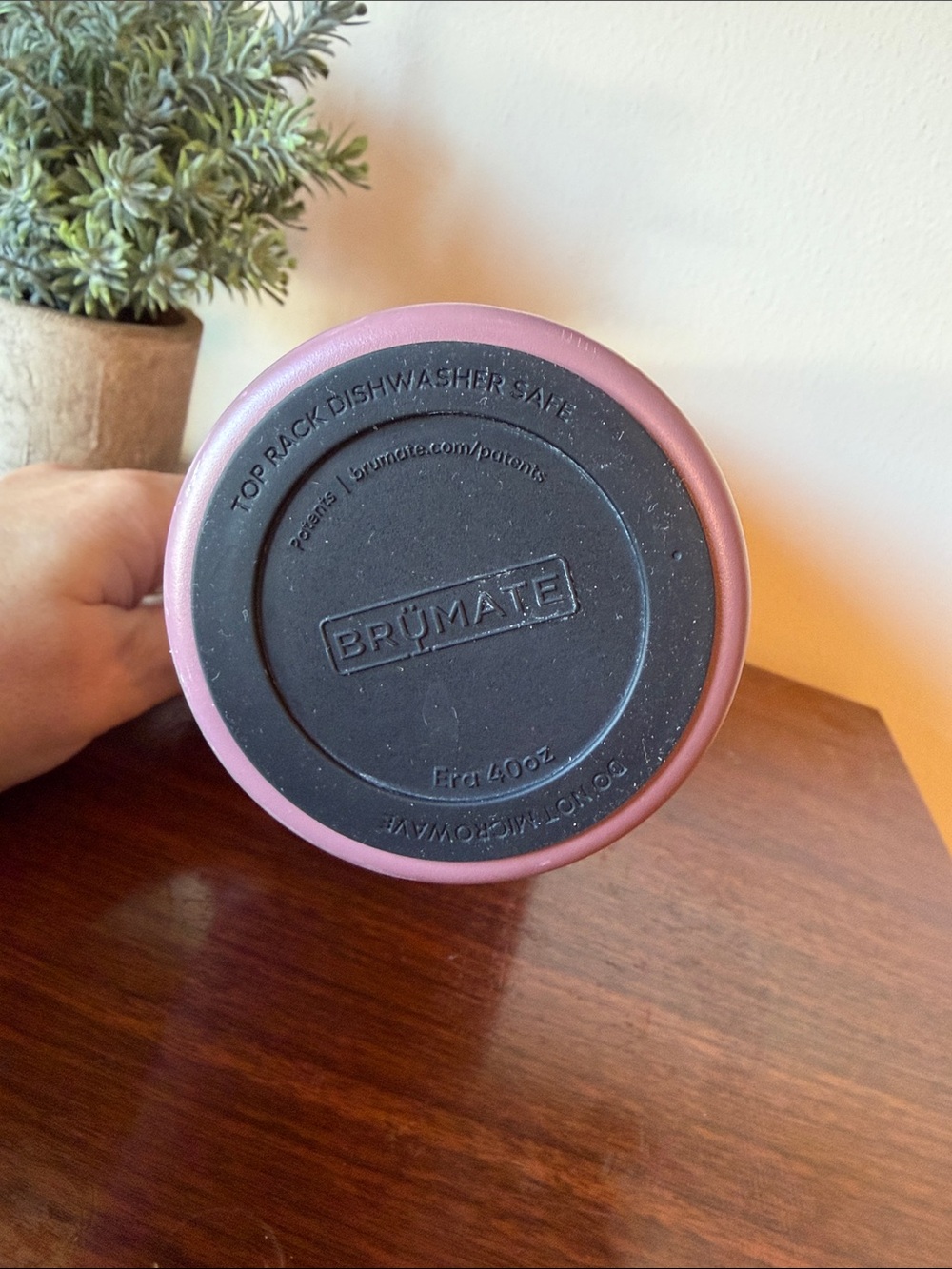 Matte Dusty Rose Travel Tumbler with Handle and Straw - Picture 3 of 9